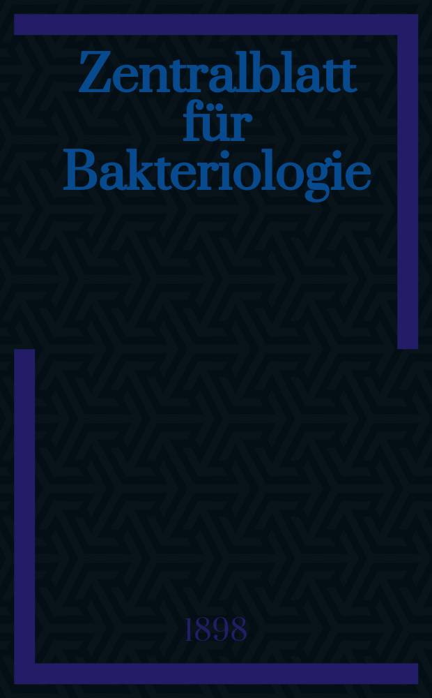 Zentralblatt für Bakteriologie : Med. microbiology, virology, parasitology, infectious diseases. Bd.24, №20