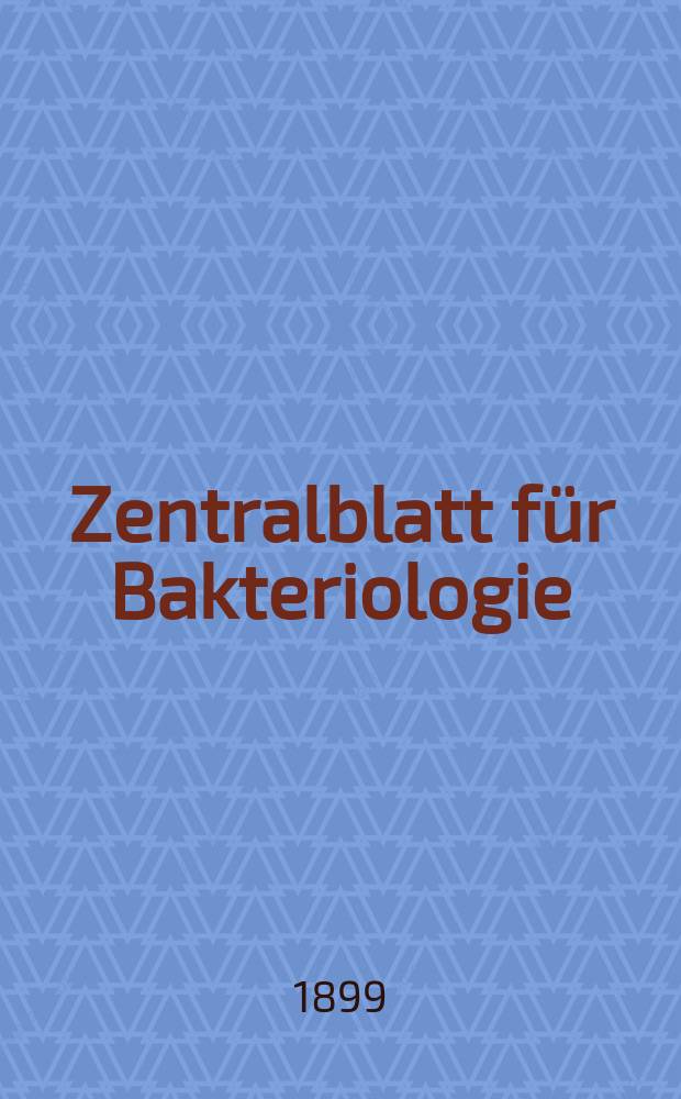 Zentralblatt für Bakteriologie : Med. microbiology, virology, parasitology, infectious diseases. Bd.26, №9