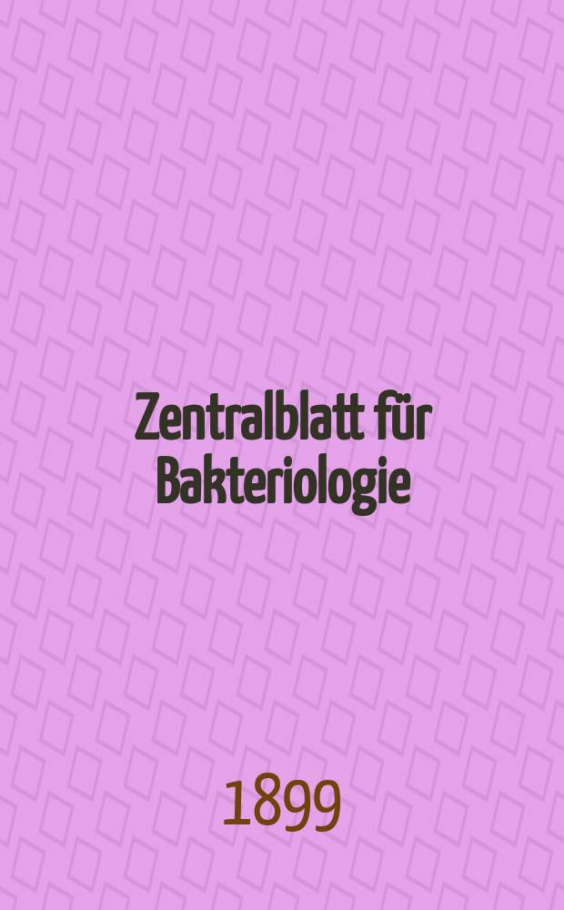 Zentralblatt für Bakteriologie : Med. microbiology, virology, parasitology, infectious diseases. Bd.26, №13
