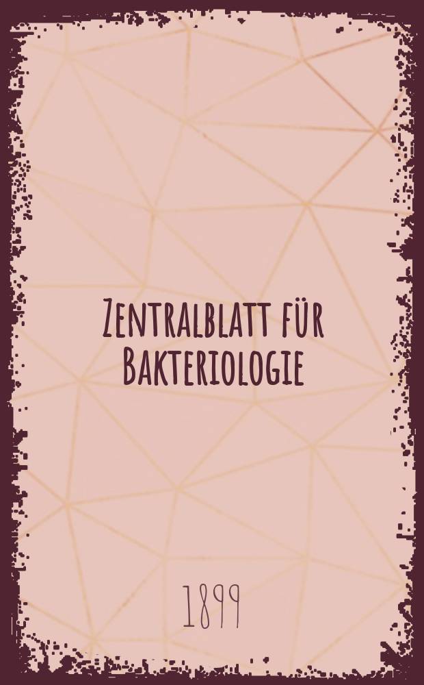 Zentralblatt für Bakteriologie : Med. microbiology, virology, parasitology, infectious diseases. Bd.26, №20