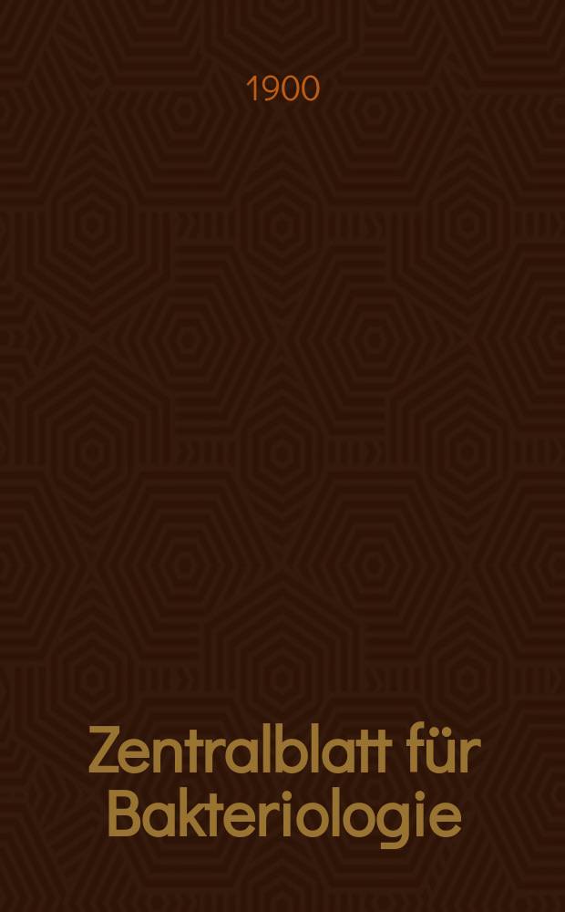 Zentralblatt für Bakteriologie : Med. microbiology, virology, parasitology, infectious diseases. Bd.27, №16