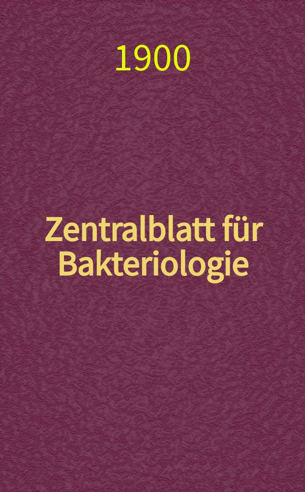 Zentralblatt für Bakteriologie : Med. microbiology, virology, parasitology, infectious diseases. Bd.28, №5