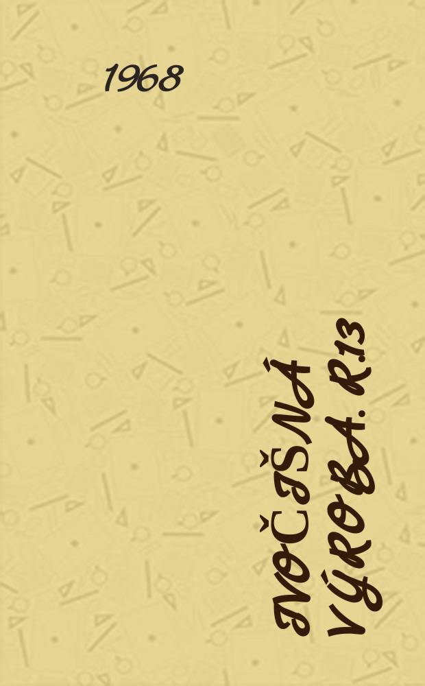 Živočišná výroba. R.13(41) 1968, Č.9