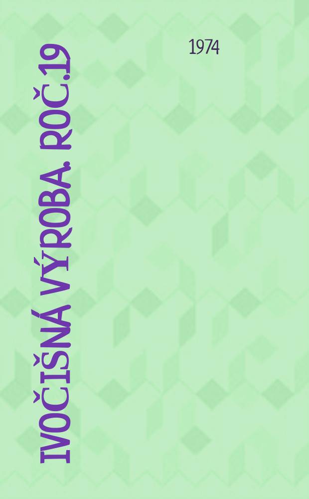 Živočišná výroba. Roč.19(47) 1974, Č.8
