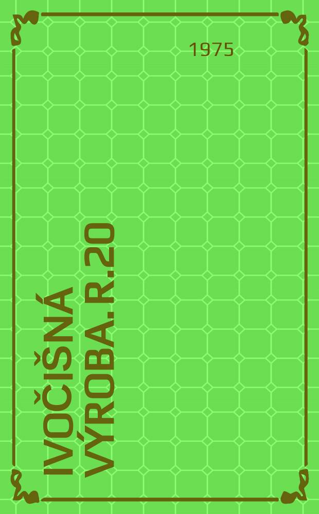 Živočišná výroba. R.20(48) 1975, Č.11