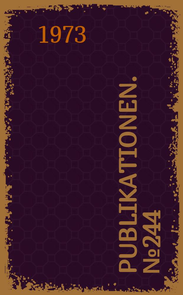 [Publikationen]. №244 : Sicherheitsbeuteilung von forschungs- Reaktoren auf der Grundlage statistischer Materialauswertung