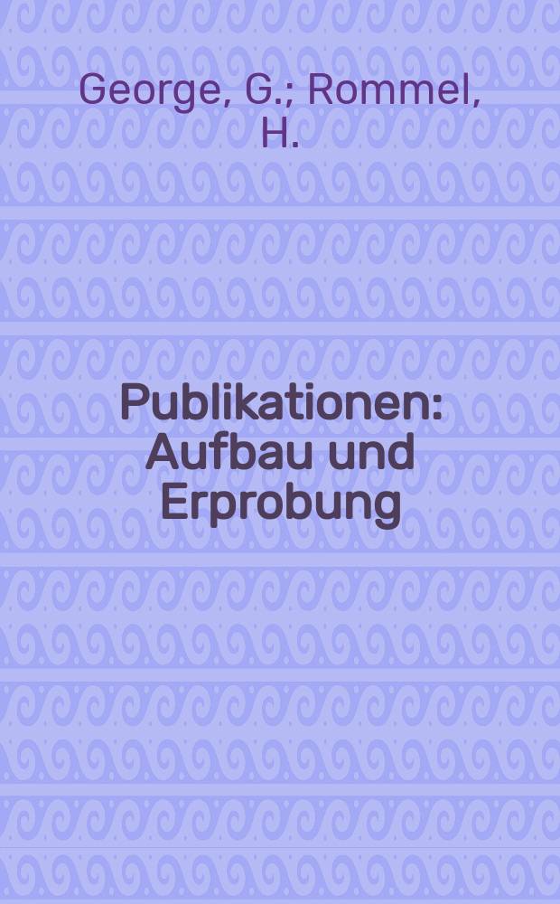 [Publikationen] : Aufbau und Erprobung