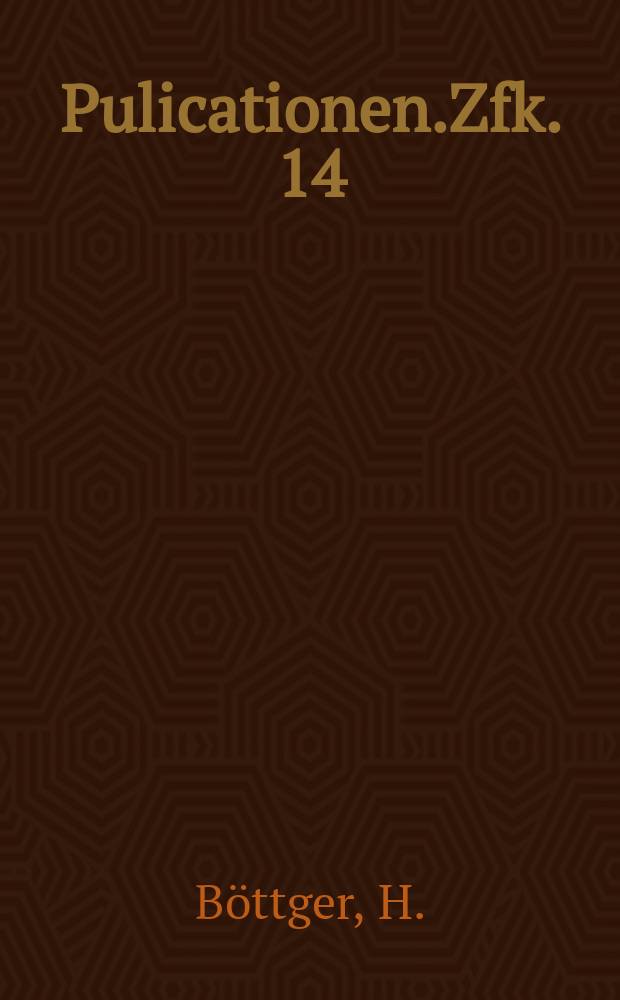 [Pulicationen].Zfk. 14 : Neue Zufallszahlen Generatoren f&uuml;r den ZRA 1