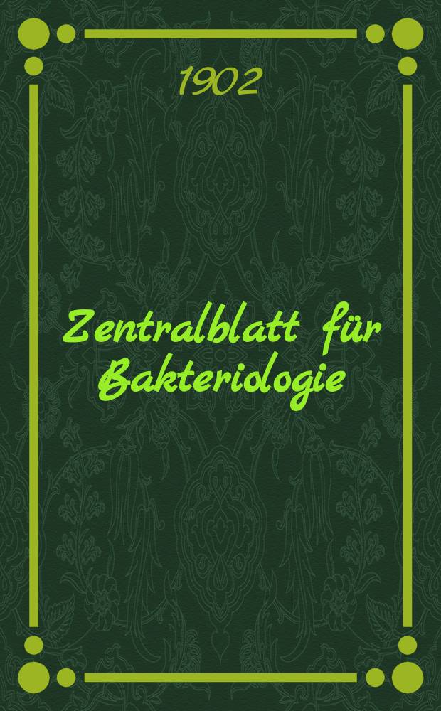 Zentralblatt für Bakteriologie : Med. microbiology, virology, parasitology, infectious diseases. Bd.31, №9