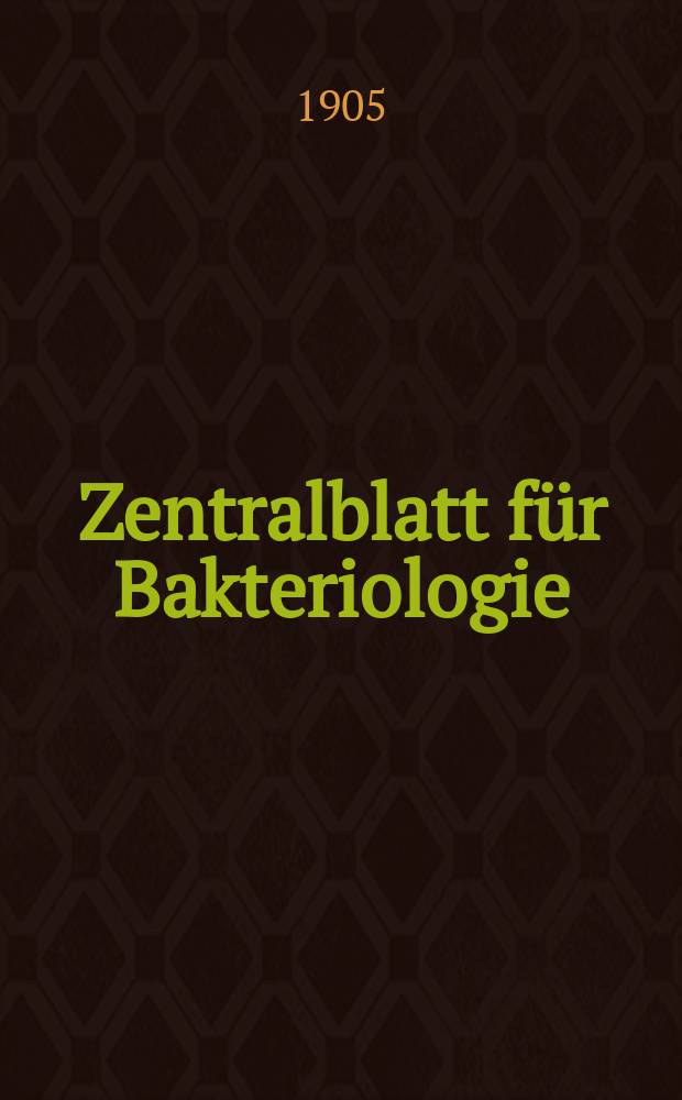 Zentralblatt f&uuml;r Bakteriologie : Med. microbiology, virology, parasitology, infectious diseases. Bd.38, H.3