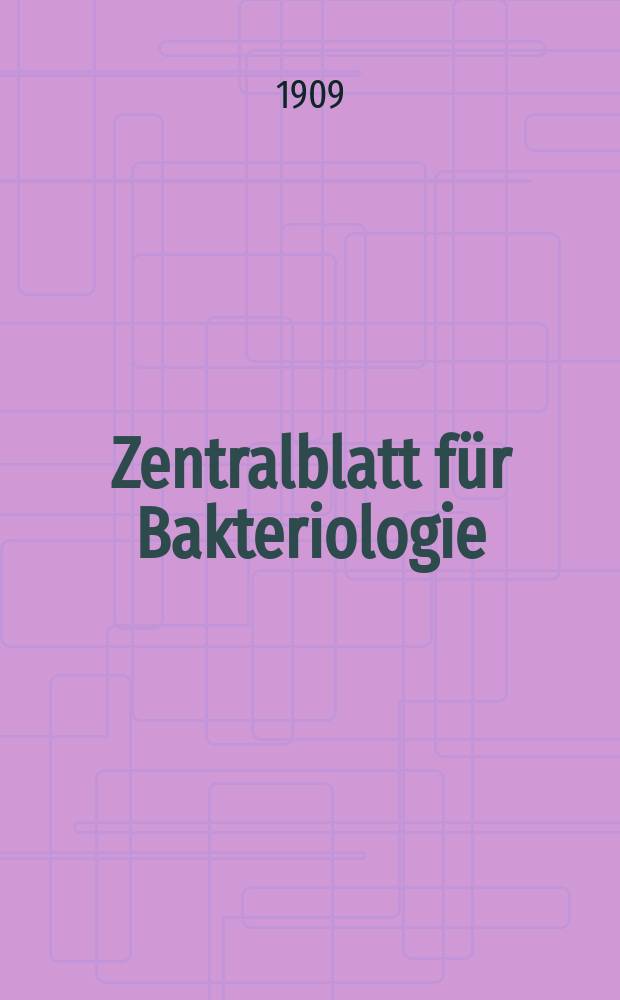 Zentralblatt für Bakteriologie : Med. microbiology, virology, parasitology, infectious diseases. Bd.50, H.1