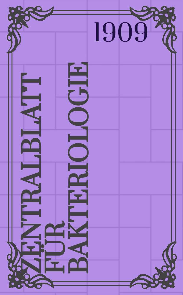 Zentralblatt für Bakteriologie : Med. microbiology, virology, parasitology, infectious diseases. Bd.50, H.3