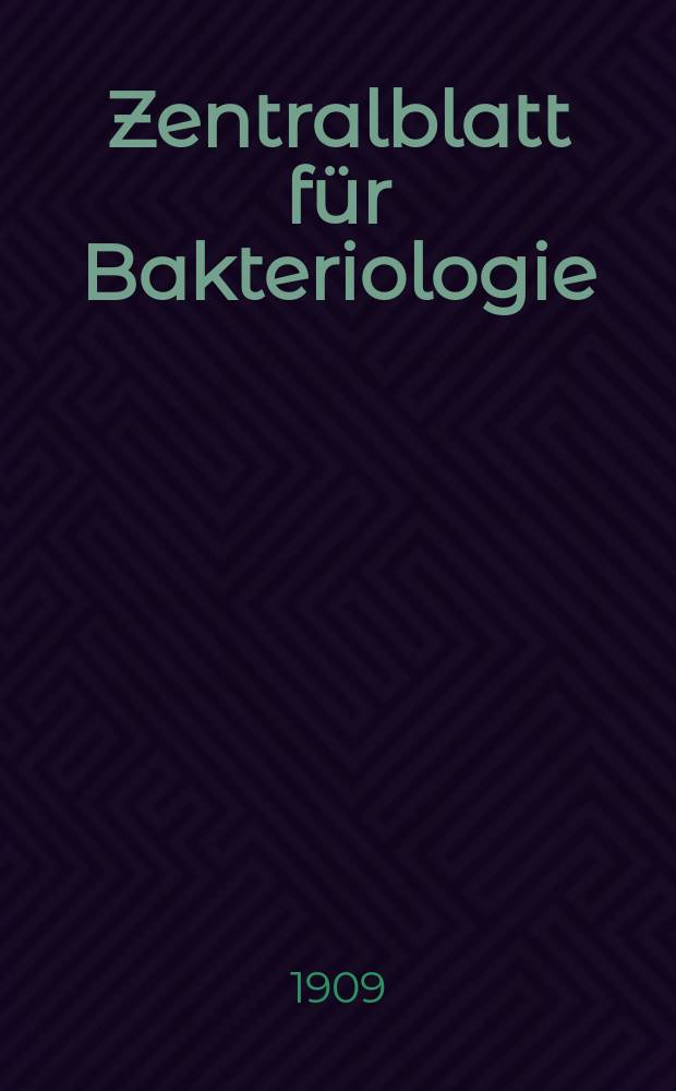 Zentralblatt für Bakteriologie : Med. microbiology, virology, parasitology, infectious diseases. Bd.50, H.5