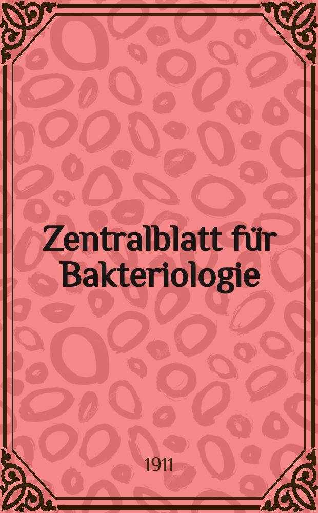 Zentralblatt für Bakteriologie : Med. microbiology, virology, parasitology, infectious diseases. Bd.60, H.8
