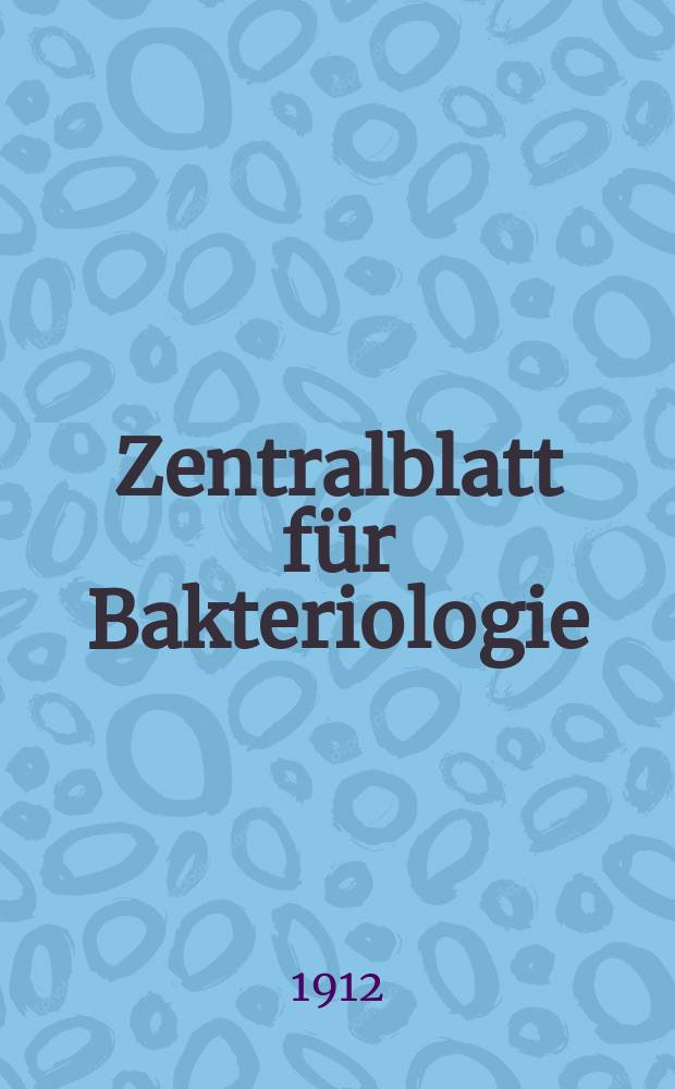 Zentralblatt für Bakteriologie : Med. microbiology, virology, parasitology, infectious diseases. Bd.61, H.7