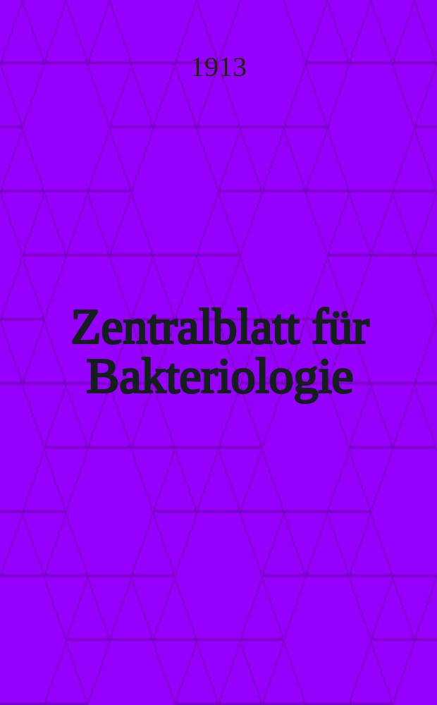 Zentralblatt für Bakteriologie : Med. microbiology, virology, parasitology, infectious diseases. Bd.70, H.7