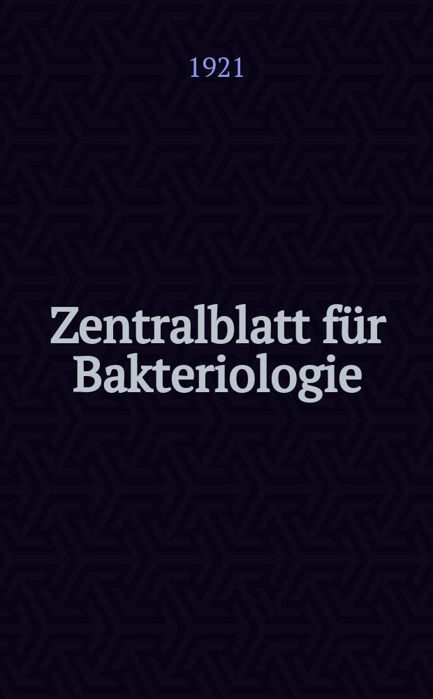 Zentralblatt für Bakteriologie : Med. microbiology, virology, parasitology, infectious diseases. Bericht über die 8. Tagung der Freien Vereinigung für Mikrobiologie vom 8. bis 10. Sept. in Jena