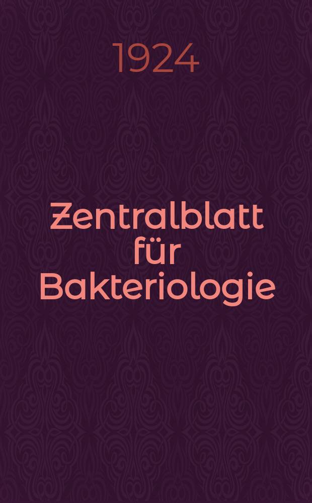 Zentralblatt für Bakteriologie : Med. microbiology, virology, parasitology, infectious diseases. Bd.91, H.3/4