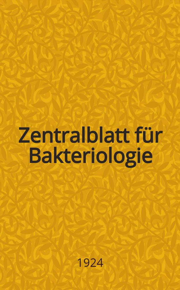 Zentralblatt für Bakteriologie : Med. microbiology, virology, parasitology, infectious diseases. Bd.92, H.4