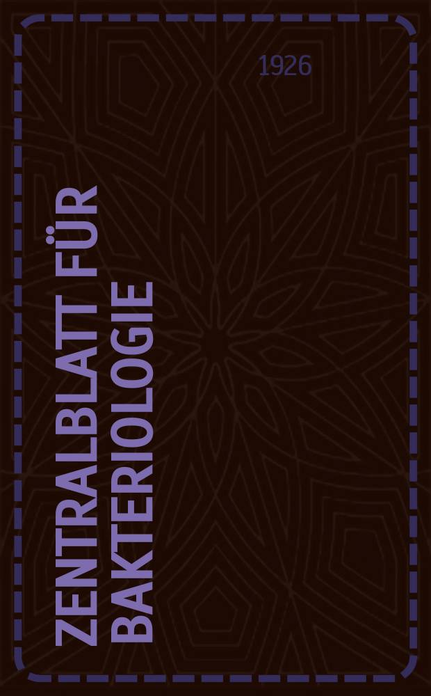 Zentralblatt für Bakteriologie : Med. microbiology, virology, parasitology, infectious diseases. Bd.100, H.4