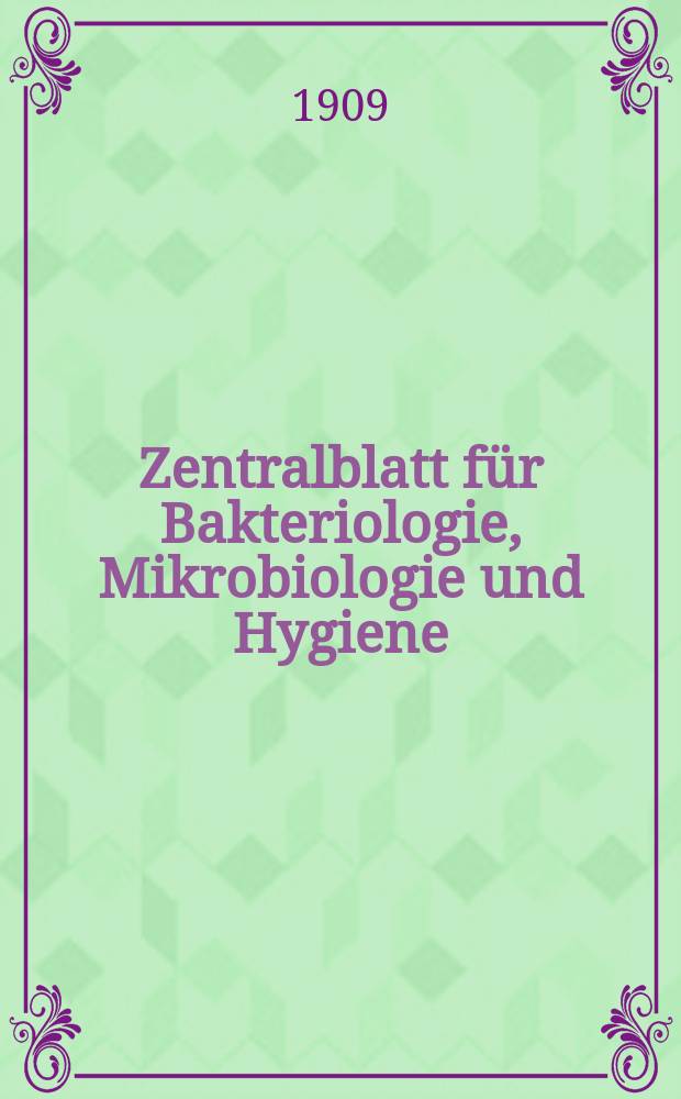 Zentralblatt für Bakteriologie, Mikrobiologie und Hygiene : Med. Mikrobiologie, Parasitologie, Hygiene, präventive Medizin. Bd.44, №5