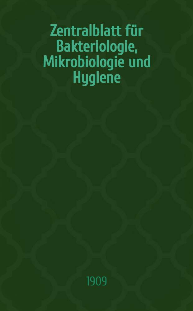 Zentralblatt für Bakteriologie, Mikrobiologie und Hygiene : Med. Mikrobiologie, Parasitologie, Hygiene, präventive Medizin. Bd.44, №11