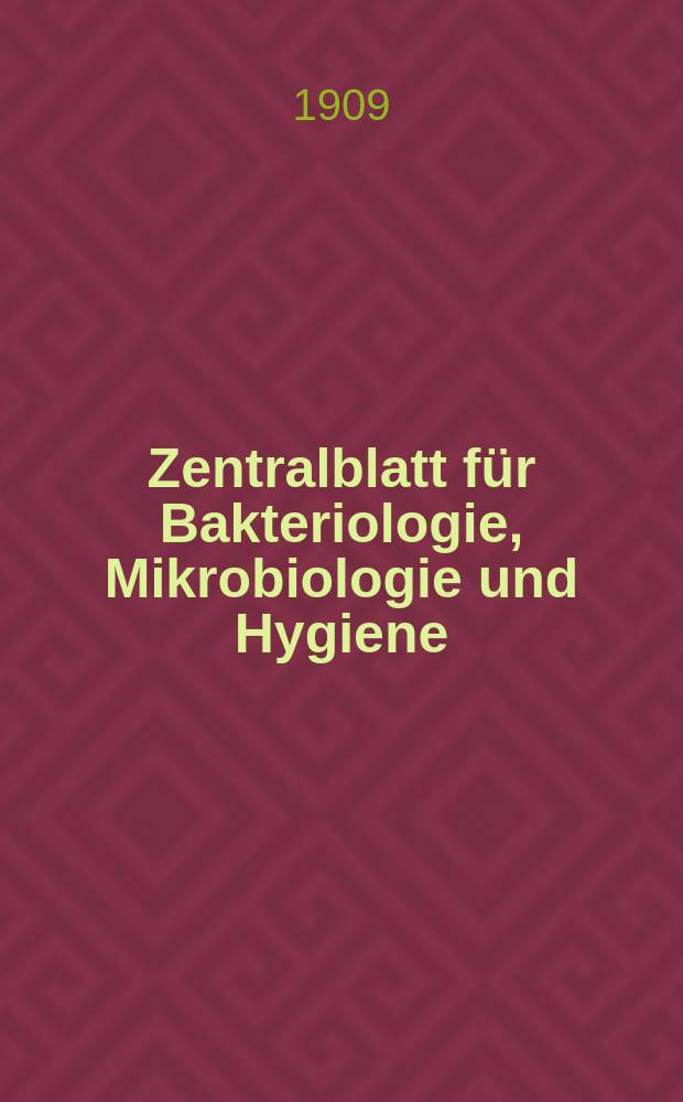 Zentralblatt für Bakteriologie, Mikrobiologie und Hygiene : Med. Mikrobiologie, Parasitologie, Hygiene, präventive Medizin. Bd.44, №14