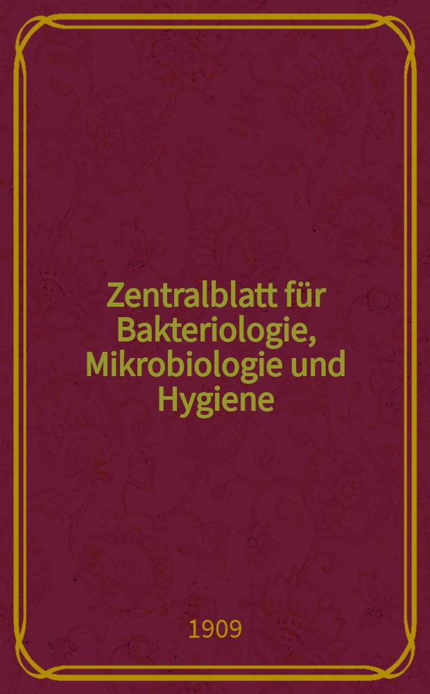 Zentralblatt für Bakteriologie, Mikrobiologie und Hygiene : Med. Mikrobiologie, Parasitologie, Hygiene, präventive Medizin. Bd.44, №18