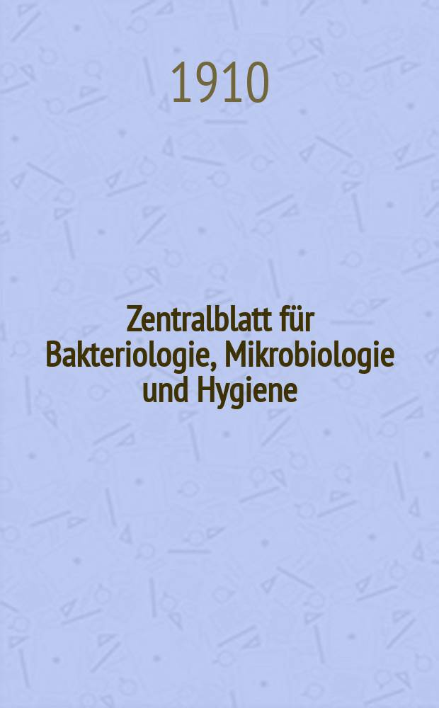 Zentralblatt für Bakteriologie, Mikrobiologie und Hygiene : Med. Mikrobiologie, Parasitologie, Hygiene, präventive Medizin. Bd.47, №4