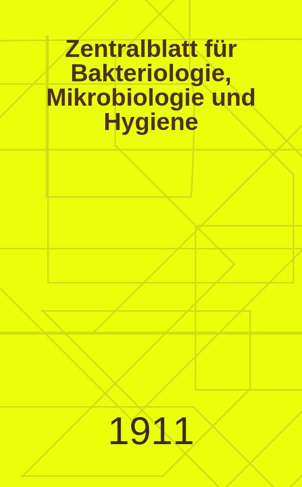Zentralblatt für Bakteriologie, Mikrobiologie und Hygiene : Med. Mikrobiologie, Parasitologie, Hygiene, präventive Medizin. Bd.50, №3