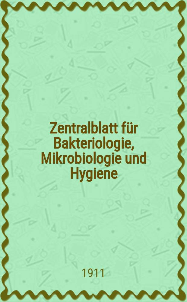 Zentralblatt für Bakteriologie, Mikrobiologie und Hygiene : Med. Mikrobiologie, Parasitologie, Hygiene, präventive Medizin. Bd.50, №14