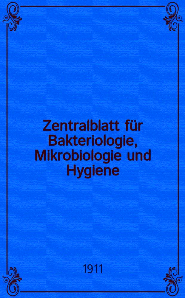 Zentralblatt für Bakteriologie, Mikrobiologie und Hygiene : Med. Mikrobiologie, Parasitologie, Hygiene, präventive Medizin. Bd.50, №19