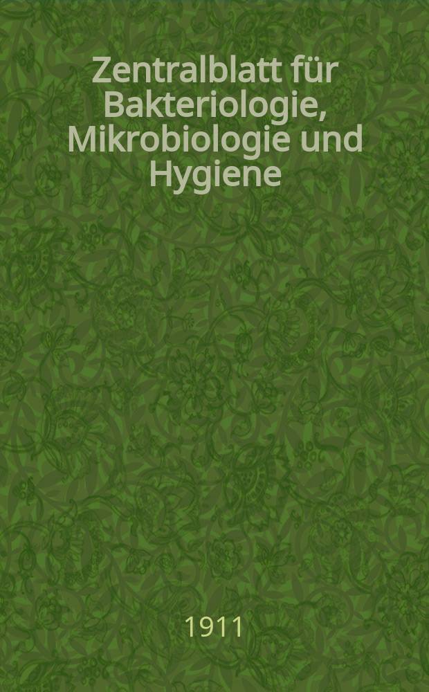 Zentralblatt für Bakteriologie, Mikrobiologie und Hygiene : Med. Mikrobiologie, Parasitologie, Hygiene, präventive Medizin. Bd.50, №22