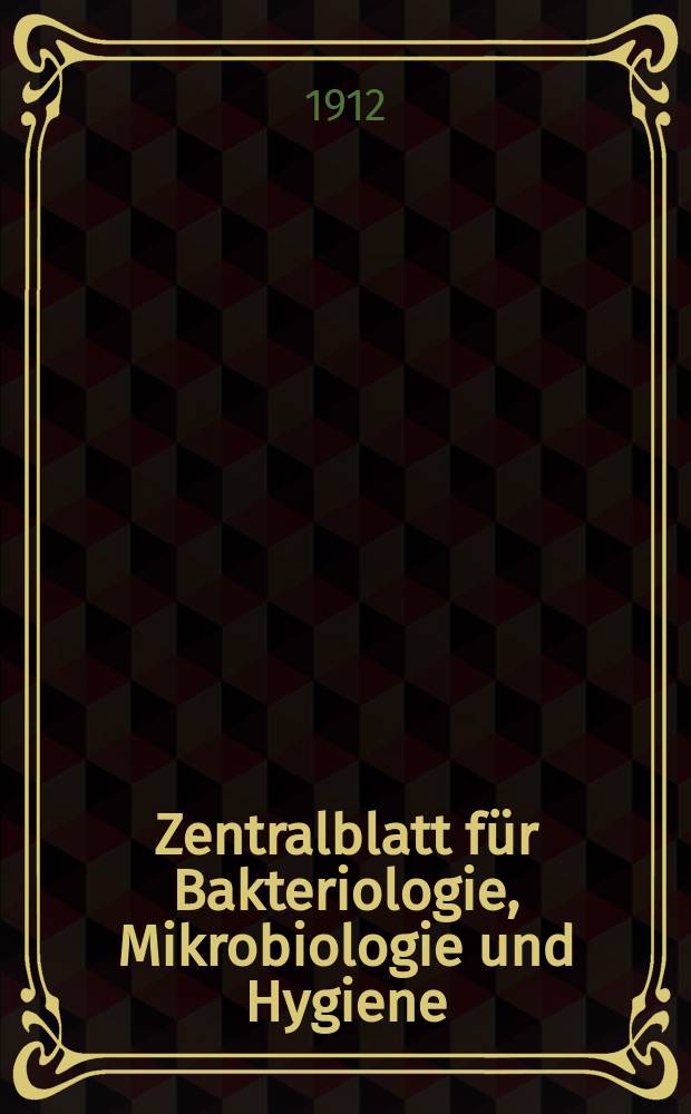 Zentralblatt für Bakteriologie, Mikrobiologie und Hygiene : Med. Mikrobiologie, Parasitologie, Hygiene, präventive Medizin. Bd.54, №8