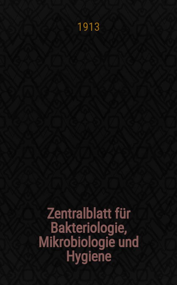Zentralblatt für Bakteriologie, Mikrobiologie und Hygiene : Med. Mikrobiologie, Parasitologie, Hygiene, präventive Medizin. Bd.57, №4