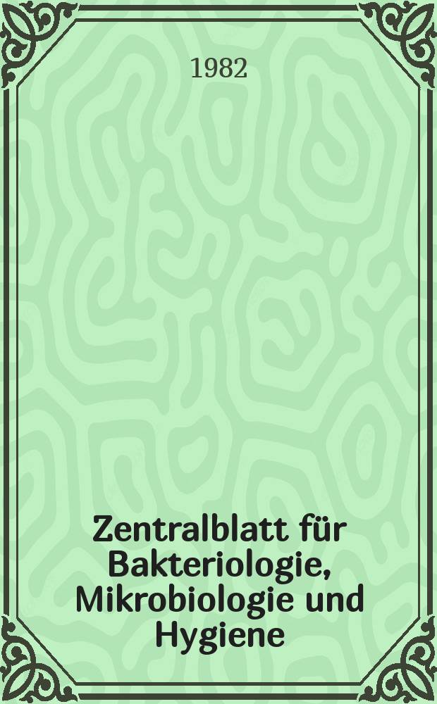 Zentralblatt für Bakteriologie, Mikrobiologie und Hygiene : Med. Mikrobiologie, Parasitologie, Hygiene, präventive Medizin. Vol.271, №7 : Указатель