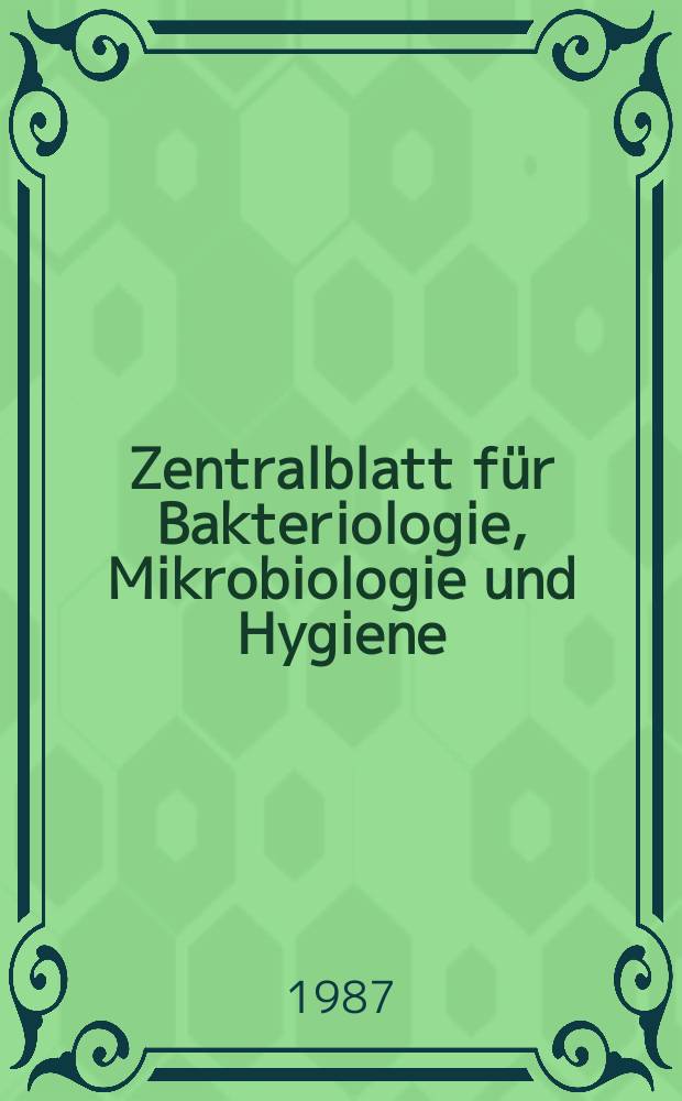 Zentralblatt für Bakteriologie, Mikrobiologie und Hygiene : Med. Mikrobiologie, Parasitologie, Hygiene, präventive Medizin. Vol.300, №7 : Указатель