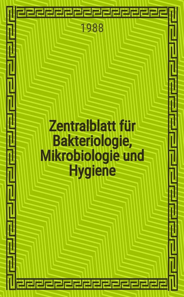 Zentralblatt für Bakteriologie, Mikrobiologie und Hygiene : Med. Mikrobiologie, Parasitologie, Hygiene, präventive Medizin. Vol.301, №7 : Указатель