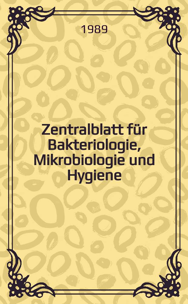 Zentralblatt für Bakteriologie, Mikrobiologie und Hygiene : Med. Mikrobiologie, Parasitologie, Hygiene, präventive Medizin. Vol.312, №7 : Указатель