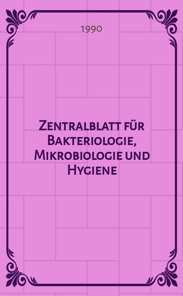 Zentralblatt f&uuml;r Bakteriologie, Mikrobiologie und Hygiene : Med. Mikrobiologie, Parasitologie, Hygiene, pr&auml;ventive Medizin. Vol.314, №7 : Указатель