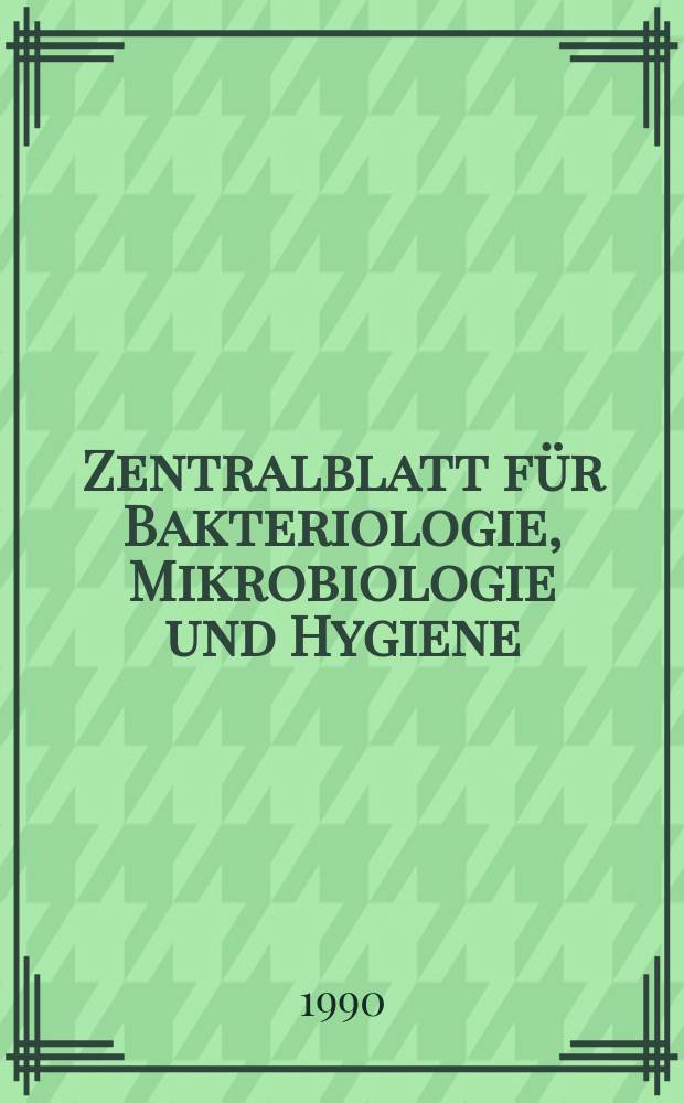 Zentralblatt für Bakteriologie, Mikrobiologie und Hygiene : Med. Mikrobiologie, Parasitologie, Hygiene, präventive Medizin. Vol.315, №7 : Указатель