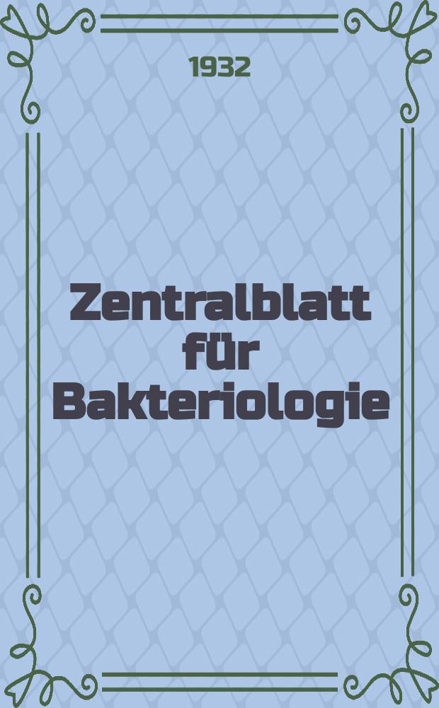 Zentralblatt für Bakteriologie : Med. microbiology, virology, parasitology, infectious diseases. Bd.126, H.1/2