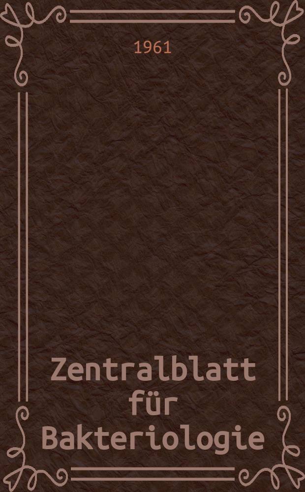 Zentralblatt für Bakteriologie : Med. microbiology, virology, parasitology, infectious diseases. Bd.183, H.1