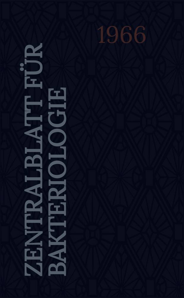 Zentralblatt für Bakteriologie : Med. microbiology, virology, parasitology, infectious diseases. Bd.201, H.1