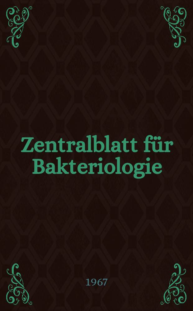 Zentralblatt für Bakteriologie : Med. microbiology, virology, parasitology, infectious diseases. Bd.202, H.4