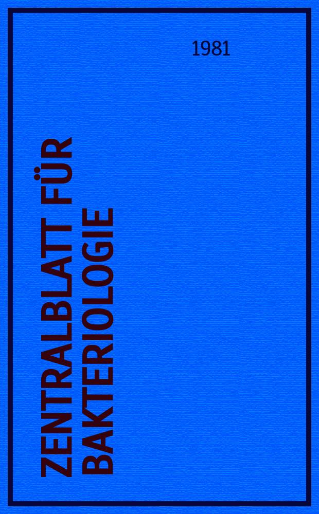 Zentralblatt für Bakteriologie : Med. microbiology, virology, parasitology, infectious diseases. Vol.250, №3