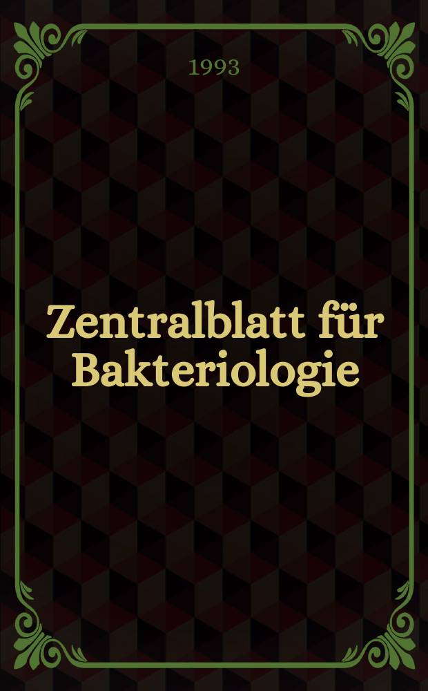 Zentralblatt für Bakteriologie : Med. microbiology, virology, parasitology, infectious diseases. Vol.278, №4