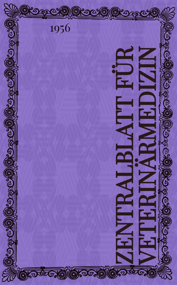 Zentralblatt für Veterinärmedizin