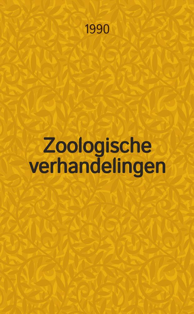 Zoologische verhandelingen : Uitg. door het Rijksmuseum van natuurlijke historie te Leiden. №261 : Systematics and zoogeography ...