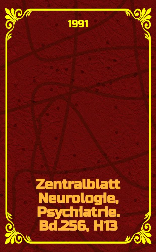 Zentralblatt Neurologie, Psychiatrie. Bd.256, H13 : Указатель